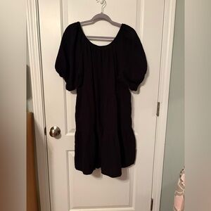 Old Navy Black Dress with Puff Sleeves